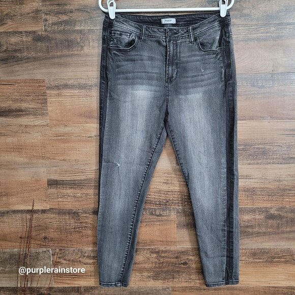 Kensie Jeans Size 10 Skinny Crop High Rise Black Wash Stretch Denim - Picture 1 of 11